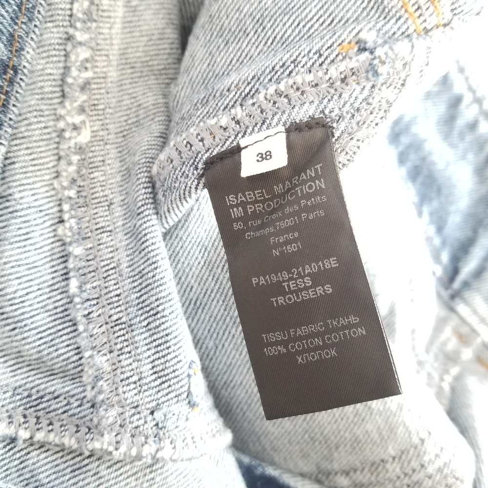 Isabel Marant Eliot High Waist Tapered Leg Jeans Size 38 Light Wash Blue - Picture 7 of 10